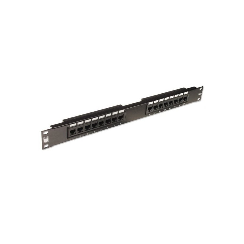 19" CAT6 1U 16 Port RJ-45 Patch Panel, Unshielded, Black 19" CAT6 1U 16 Port RJ-45 Patch Panel, Unshielded, Black