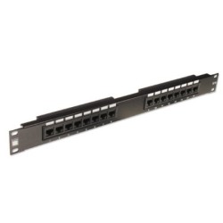 19" CAT5e 1U 16 Port RJ-45 Patch Panel, Unshielded, Black