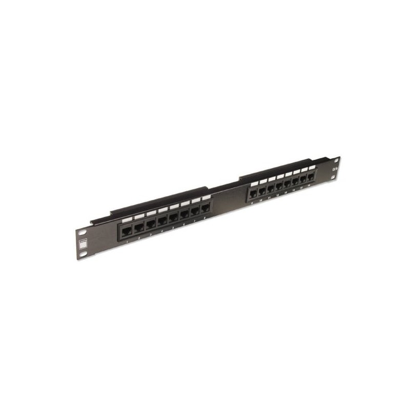 19" CAT5e 1U 16 Port RJ-45 Patch Panel, Unshielded, Black 19" CAT5e 1U 16 Port RJ-45 Patch Panel, Unshielded, Black