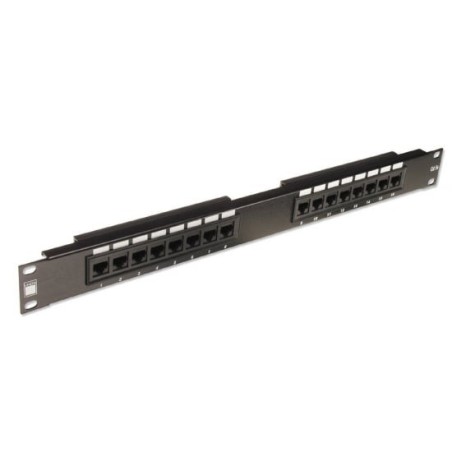 19" CAT5e 1U 16 Port RJ-45 Patch Panel, Unshielded, Black