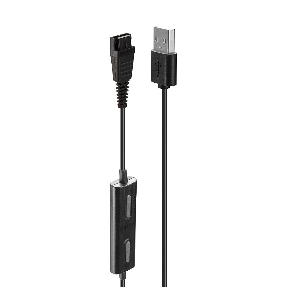 Lindy USB Type A to Plantronics Quick Disconnect Headset Adapter