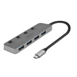 4 Port USB 3.2 Type C Hub with On/Off Switches