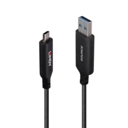 10m USB 3.2 5Gbps Type A to C Fibre Optic Hybrid Cable