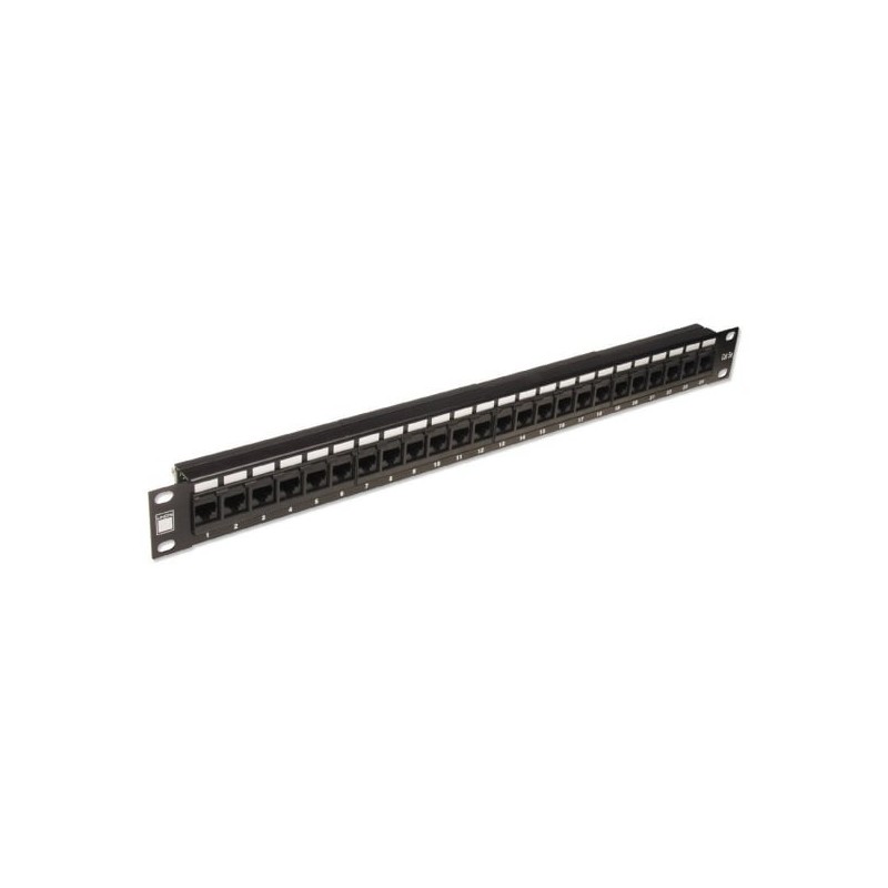 19" CAT5e 1U 24 Port RJ-45 Patch Panel, Unshielded, Black 19" CAT5e 1U 24 Port RJ-45 Patch Panel, Unshielded, Black
