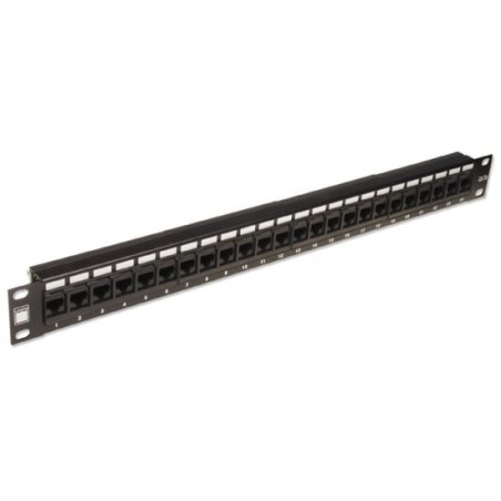 19" CAT5e 1U 24 Port RJ-45 Patch Panel, Unshielded, Black