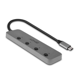 Lindy 4 Port USB 3.2 Type C Hub with On Off Switches
