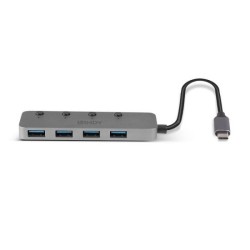 Lindy 4 Port USB 3.2 Type C Hub with On Off Switches