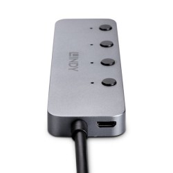 Lindy 4 Port USB 3.2 Type C Hub with On Off Switches