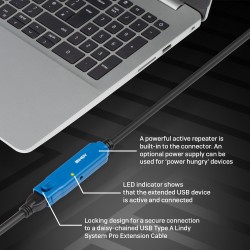 Lindy 5m USB 3.2 Gen 1 C A Active Extension Pro