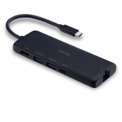 Lindy DST-Mini USB-C Laptop Mini Docking Station with 4K Support and 100W Pass-Through Charging