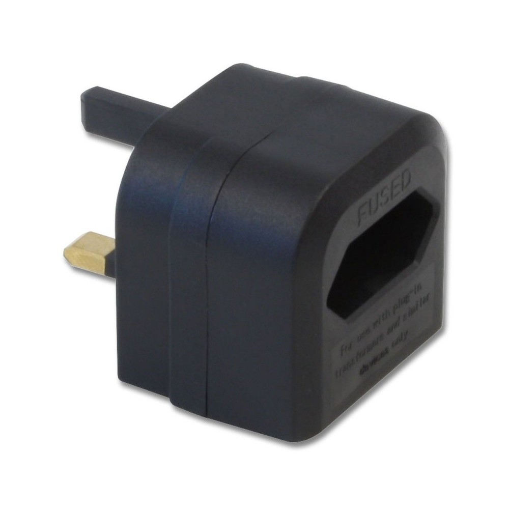 Lindy Euro Transformer to UK Adapter Plug, Black