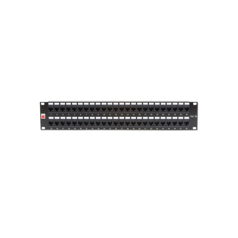 19" CAT5e 2U 48 Port RJ-45 Patch Panel, Unshielded, Black 19" CAT5e 2U 48 Port RJ-45 Patch Panel, Unshielded, Black