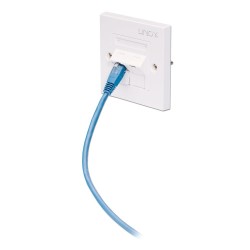 Lindy CAT5e Single Wall Plate with 2 x Angled RJ-45 Shuttered Socket, Unshielded