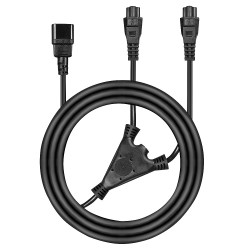 Lindy 2.5m IEC C14 to 2 x IEC C5 Splitter Extension Cable, Black