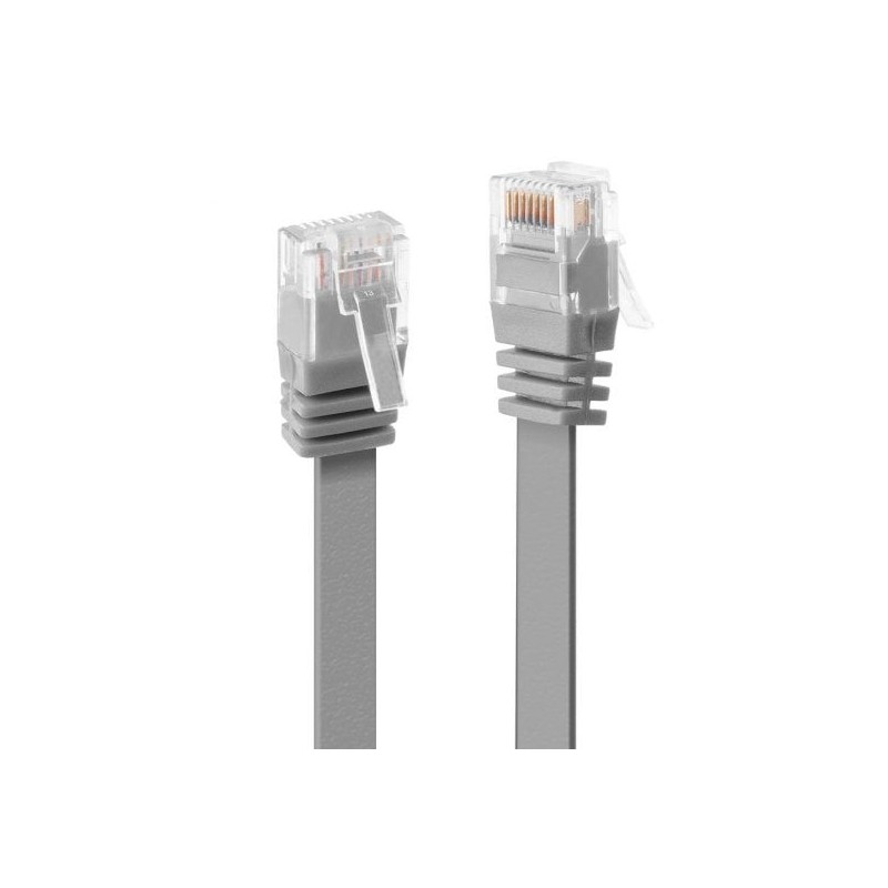 1m Cat.6 U/UTP Flat Network Cable, Grey