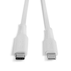 Lindy 0.5m USB Type C to Lightning Cable, White