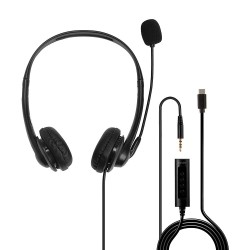 Lindy 3.5mm and USB Type C Headset with In-Line Control