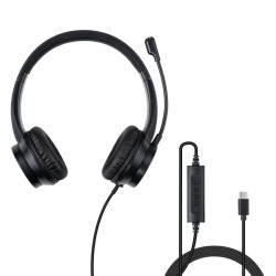 Lindy USB-C Office Headset with USB A to C Adapter