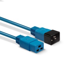 Lindy 1m IEC C19 to C20 Extension Cable, Blue
