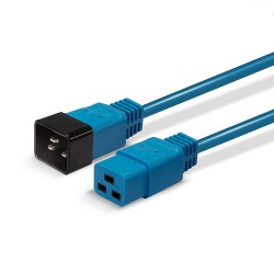 Lindy 1m IEC C19 to C20 Extension Cable, Blue