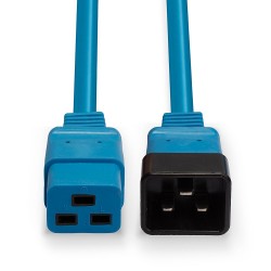 Lindy 2m IEC C19 to C20 Extension Cable, Blue