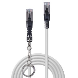 Lindy 1m Cat.6A S FTP Locking Network Cable, Grey