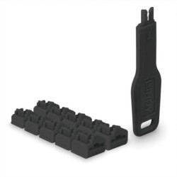 RJ45 Port Locks Black, 10x + 1 Key
