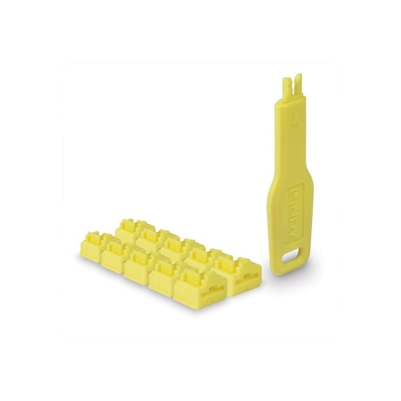 RJ45 Port Locks Yellow, 10x + 1 Key RJ45 Port Locks Yellow, 10x + 1 Key