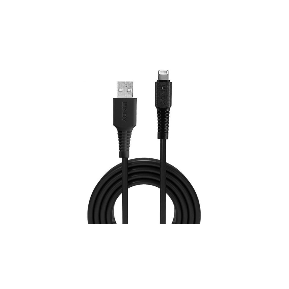 Lindy 1m USB to Lightning Cable, Black