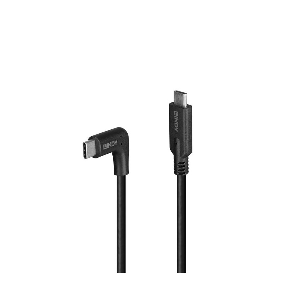Lindy 1m USB 3.2 Type C Cable, 90° Right Angle, 10Gbps