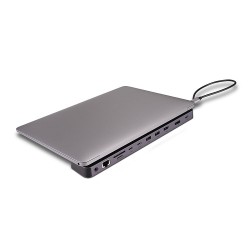 Lindy DST-Mini XT 810, USB-C Laptop Mini Docking Station with Single Display (8K) or Dual Display (4K60) and 100W Pass-Through