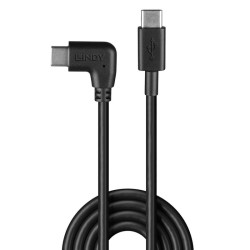 Lindy 1m USB 2.0 Straight USB-C to Right-Angled USB-C Cable