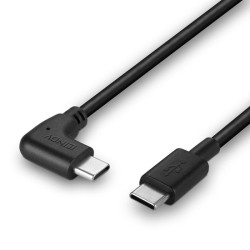 Lindy 1m USB 2.0 Straight USB-C to Right-Angled USB-C Cable