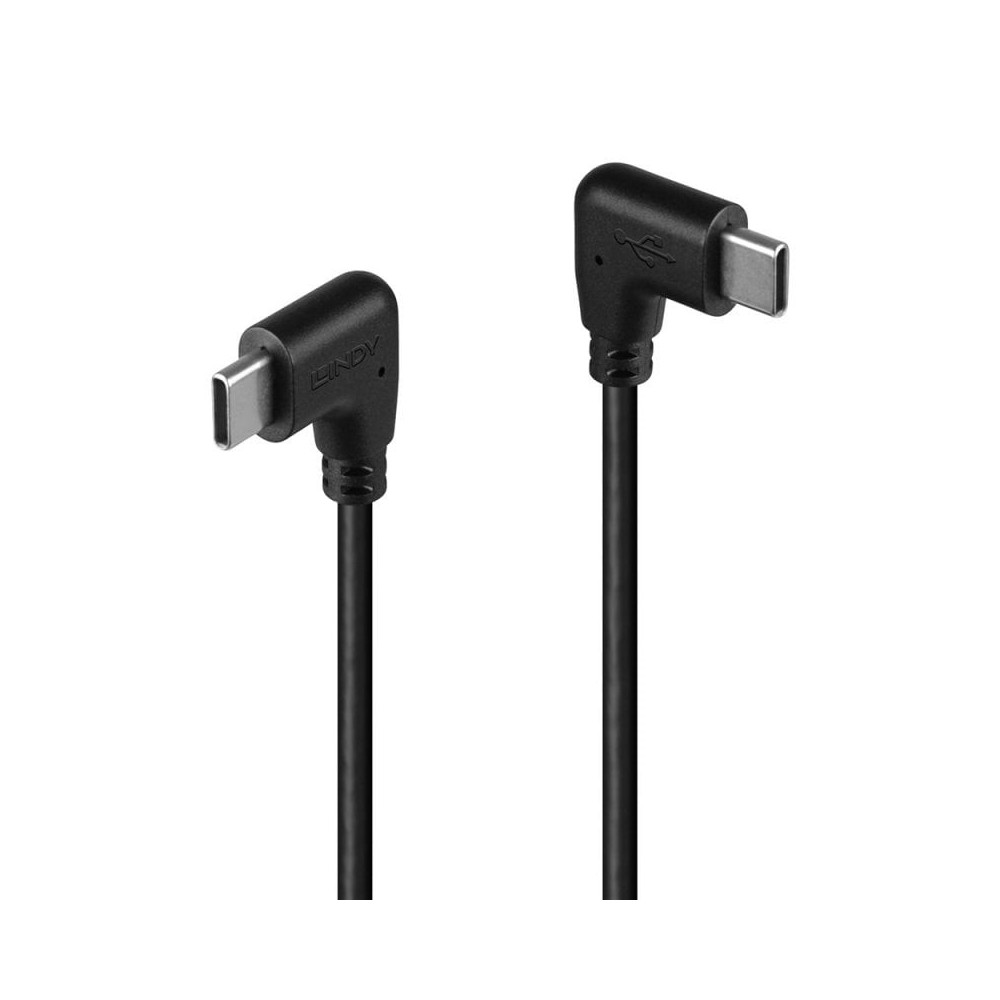 Lindy 1m USB 2.0 Right-Angled USB-C to Right-Angled USB-C Cable