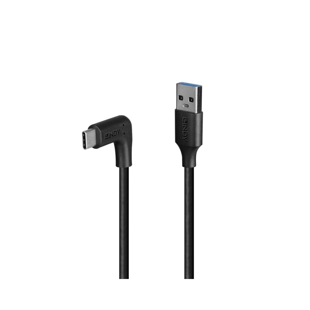 Lindy 0.5m USB 3.2 Type A to C Cable, 90° Right Angle, 10Gbps