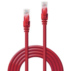 Lindy 2m Cat.6 U UTP Network Cable, Red