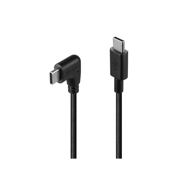 1m USB 2.0 Straight USB-C to Right-Angled USB-C Cable 1m USB 2.0 Straight USB-C to Right-Angled USB-C Cable