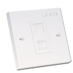 CAT6 Single Wall Plate with 1 x RJ-45 Shuttered Socket, Unshielded