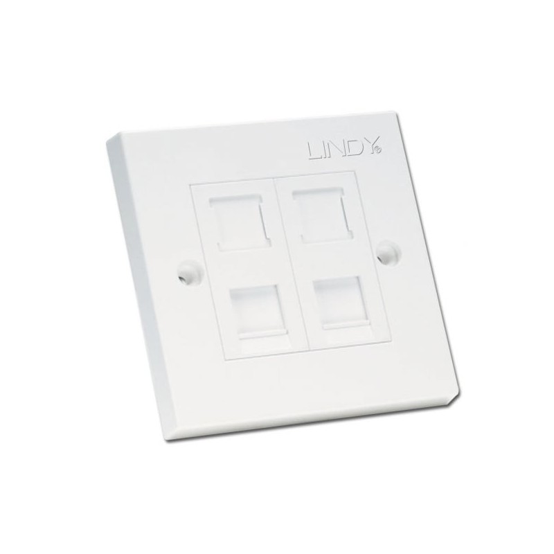 CAT6 Single Wall Plate with 2 x RJ-45 Shuttered Socket, Unshielded CAT6 Single Wall Plate with 2 x RJ-45 Shuttered Socket, Unshielded