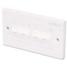 CAT5e Double Wall Plate with 4 x Angled RJ-45 Shuttered Socket, Unshielded