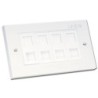 CAT5e Double Wall Plate with 4 x RJ-45 Shuttered Socket, Unshielded