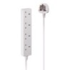 2m 4-Way UK Mains Power Extension, White