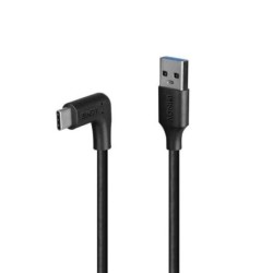1m USB 3.2 Type-A to Right-Angled USB-C Cable, 10Gbps