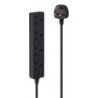 2m 4-Way UK Mains Power Extension, Black