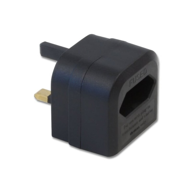 Euro Transformer to UK Adapter Plug, Black Euro Transformer to UK Adapter Plug, Black