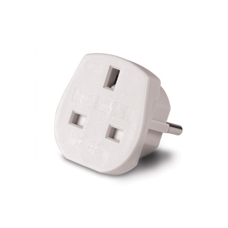 UK to Euro Adapter Travel Plug, White