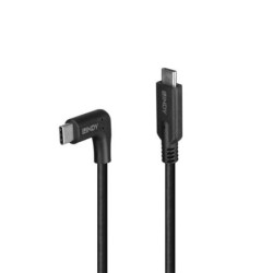 1m USB 3.2 Straight USB-C to Right-Angled USB-C Cable, 10Gbps