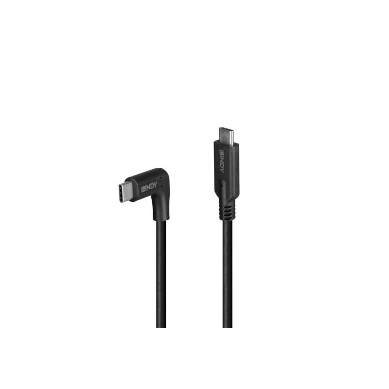 1m USB 3.2 Straight USB-C to Right-Angled USB-C Cable, 10Gbps 1m USB 3.2 Straight USB-C to Right-Angled USB-C Cable, 10Gbps