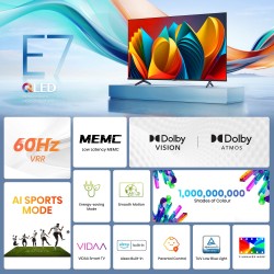 Hisense 85E7NQTUK TV 2.16 m (85") 4K Ultra HD Smart TV Wi-Fi Black 350 cd m²