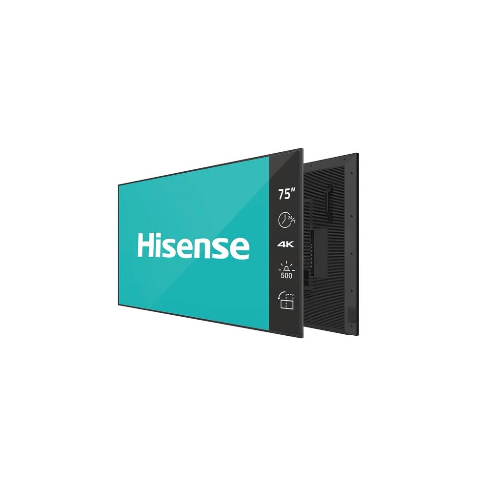 Hisense 75DM66D Signage Display 190.5 cm (75") LED Wi-Fi 500 cd m² 4K Ultra HD Black Built-in processor Android 11 24 7